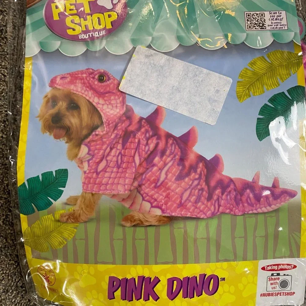 Rubie's Pet Shop Boutique PINK DINO Dinosaur‎ Dog Halloween Costume Size Large